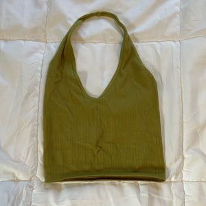 Out from Under Cropped Ribbed Halter Top